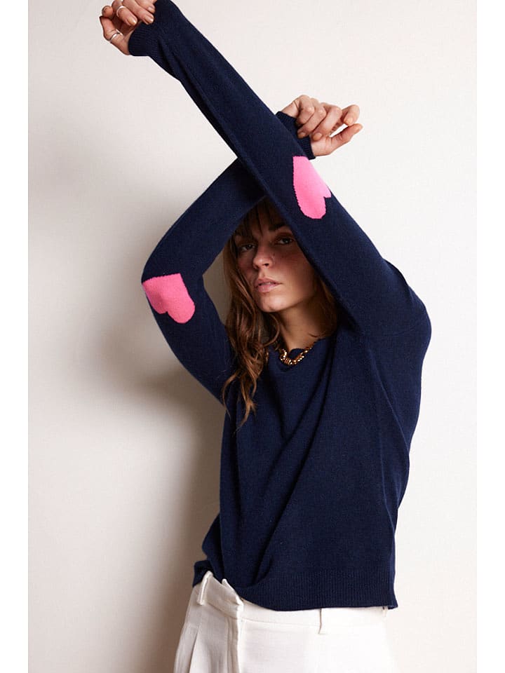 Maison Héritage Cashmere Kaszmirowy sweter w kolorze granatowym rozmiar: XL