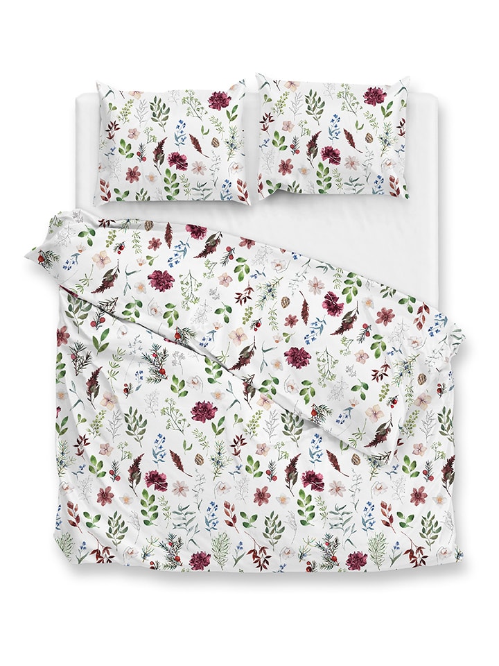 Zo!Home Komplet pościeli flanelowej "Celeste" w kolorze białym ze wzorem rozmiar: 260x220 cm