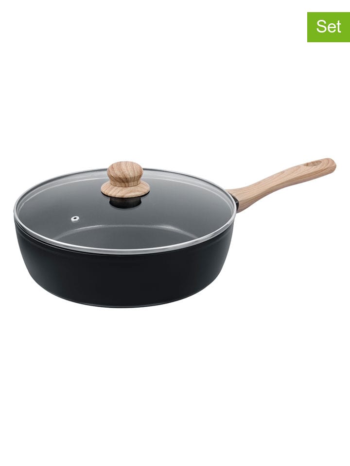 Pyrex 2-częściowy zestaw "Cook & Care" w kolorze czarnym - Ø 28 cm rozmiar: onesize