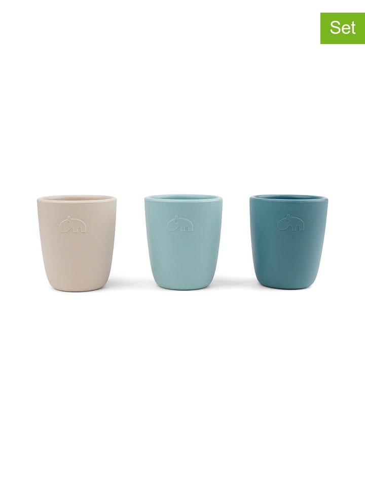 done by deer Silikonowe kubki (3 szt.) w kolorze niebiesko-błękitno-szarym - 160 ml rozmiar: onesize