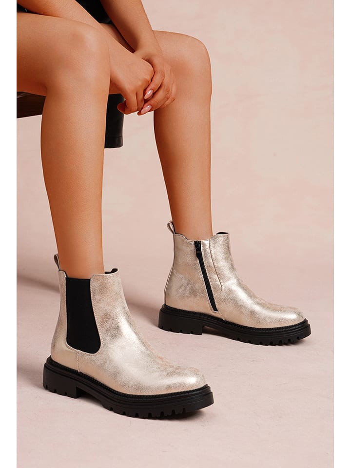 Foreverfolie Botki w kolorze złotym rozmiar: 40