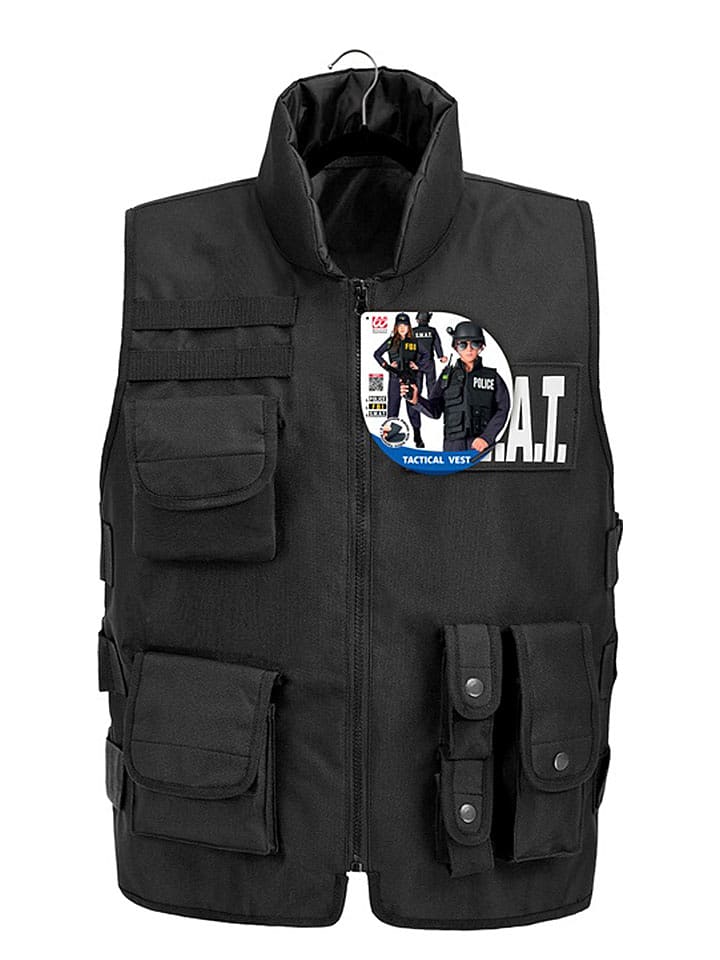 Carnival Party Kamizelka kostiumowa "SWAT | FBI | POLICE" w kolorze czarnym rozmiar: 140