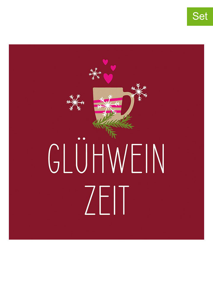 ppd Serwetki (40 szt.) "Glühweinzeit" w kolorze bordowym rozmiar: onesize