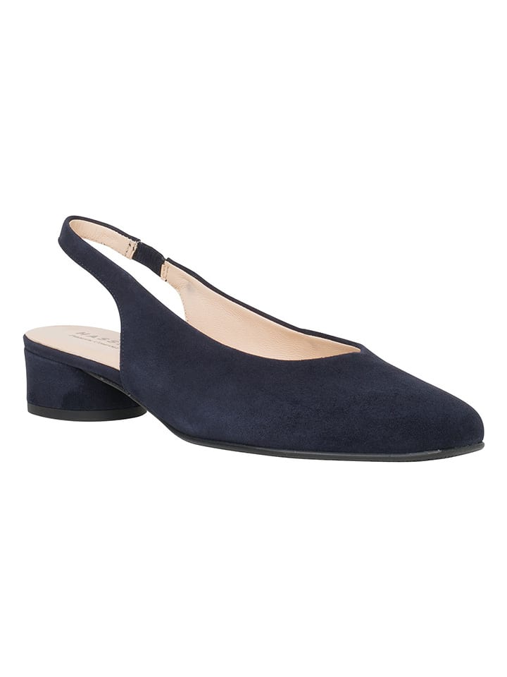 HASSIA Skórzane baleriny "Roma" w kolorze granatowym z paskiem rozmiar: 38