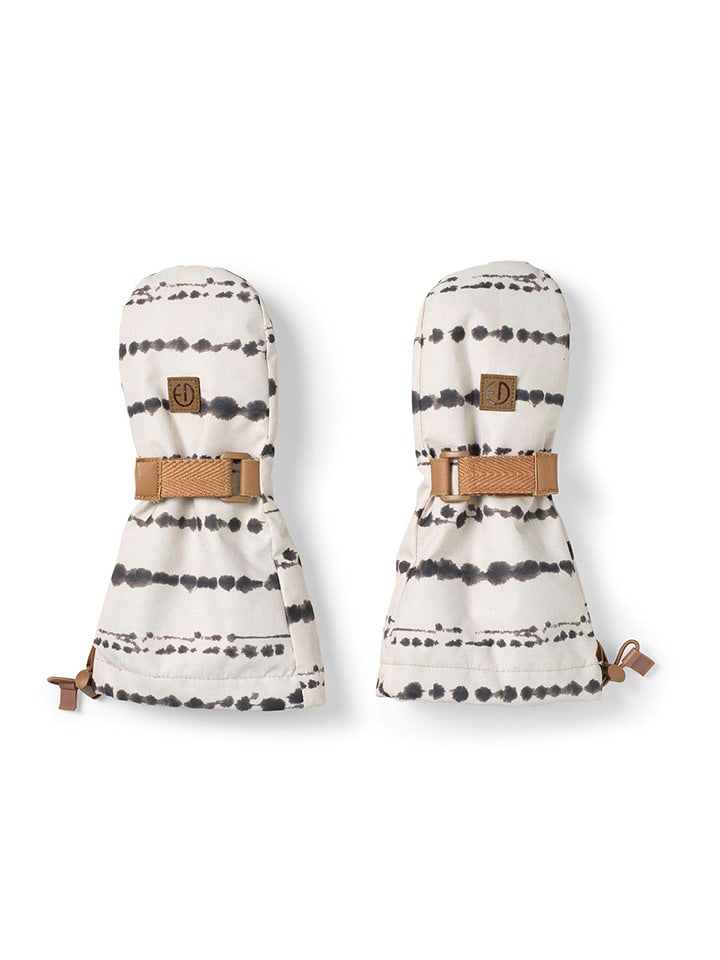 Elodie Details Rękawiczki "Tidemark Drops" w kolorze jasnobrązowo-białym rozmiar: 48-53 cm