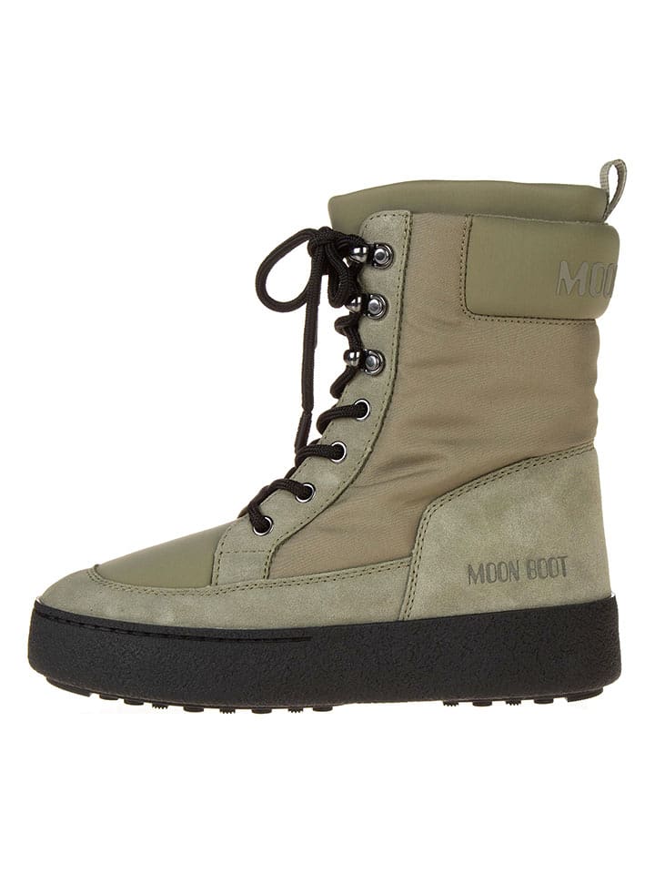 Moon Boot Skórzane botki "Ltrack Combat" w kolorze khaki rozmiar: 41