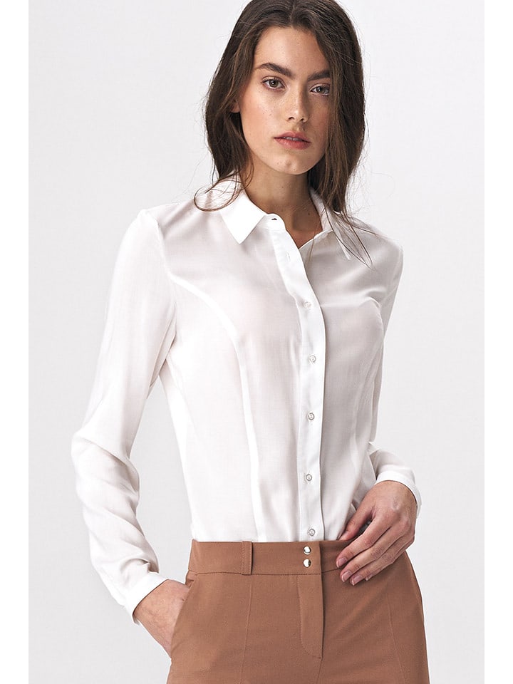 Nife Body-koszula w kolorze białym rozmiar: 40