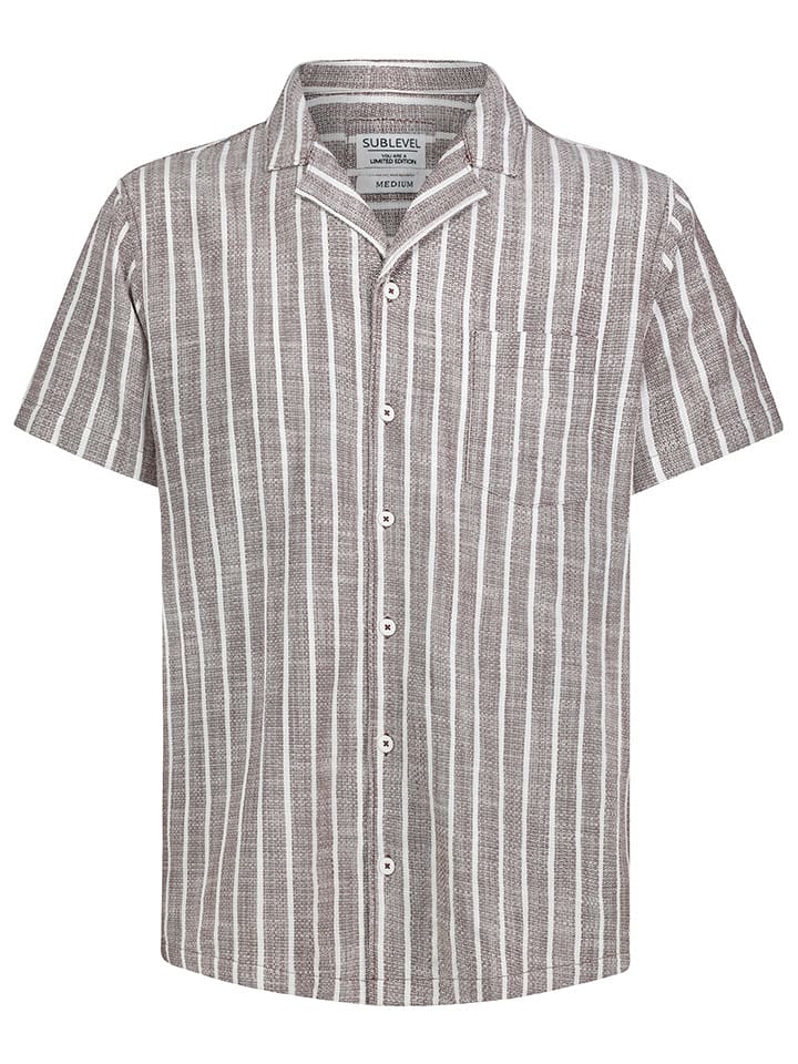 Sublevel Koszula - Regular fit - w kolorze biało-brązowym rozmiar: XL