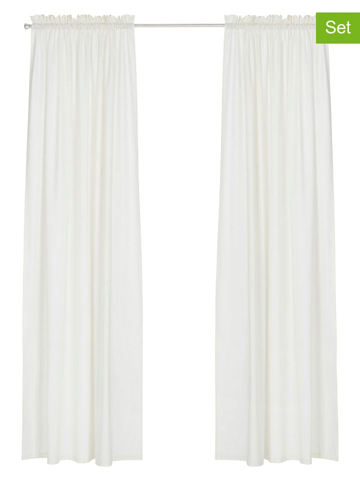 Ellos Home Firanki (2 szt.) "Halfpanama" w kolorze białym rozmiar: 250 cm