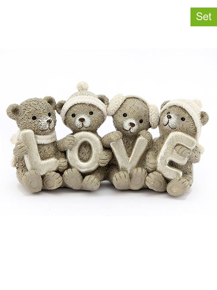 SiL Interiors Figurki dekoracyjne (2 szt.) w kolorze jasnobrązowym - 15,5 x 7,5 x 5 cm rozmiar: onesize