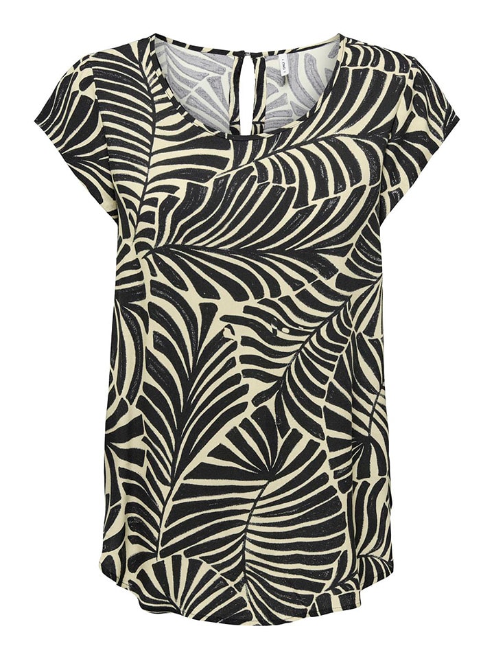 ONLY Bluzka w kolorze beżowo-czarnym rozmiar: 38