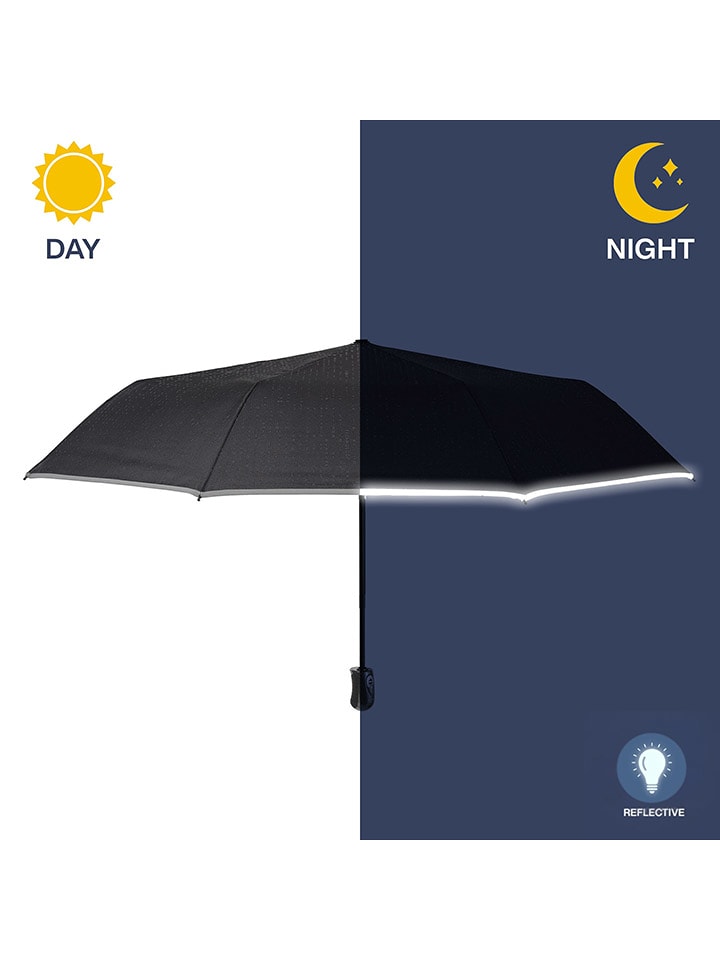 PERLETTI Parasol "Reflective" w kolorze czarnym - Ø 104 cm rozmiar: onesize