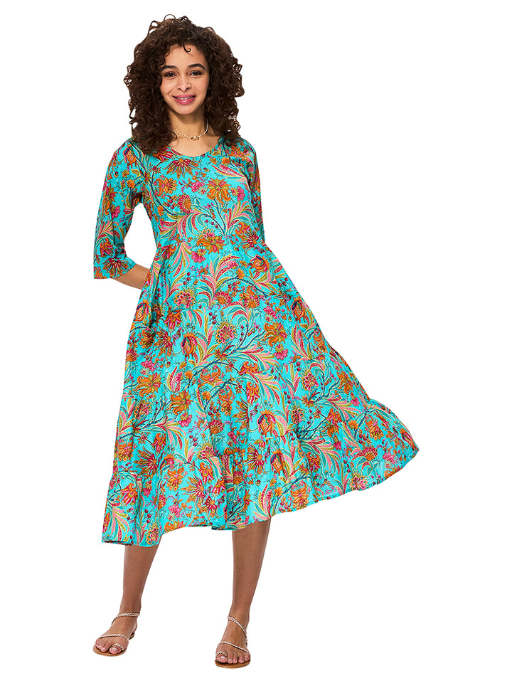 Aller Simplement Sukienka w kolorze turkusowo-pomarańczowym rozmiar: 34/36