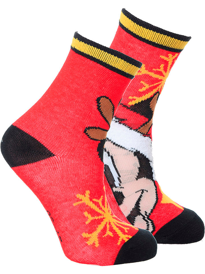 Disney Mickey Mouse Skarpety "Myszka Miki" w kolorze czerwonym rozmiar: 23-26