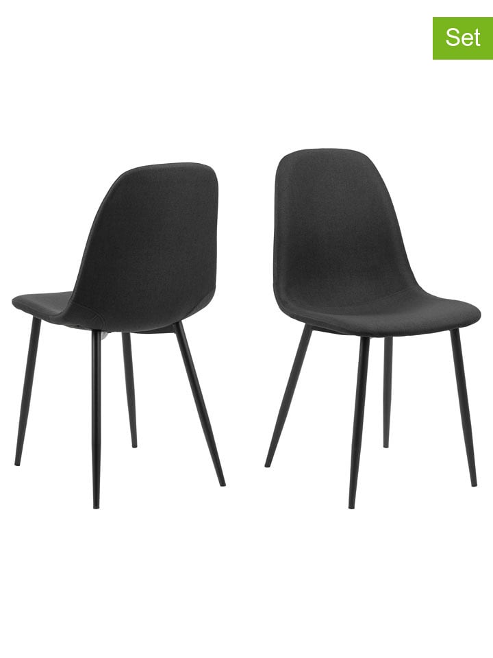 Actona Krzesła (4 szt.) "Celia" w kolorze czarnym do jadalni - 44 x 86 x 54 cm rozmiar: onesize