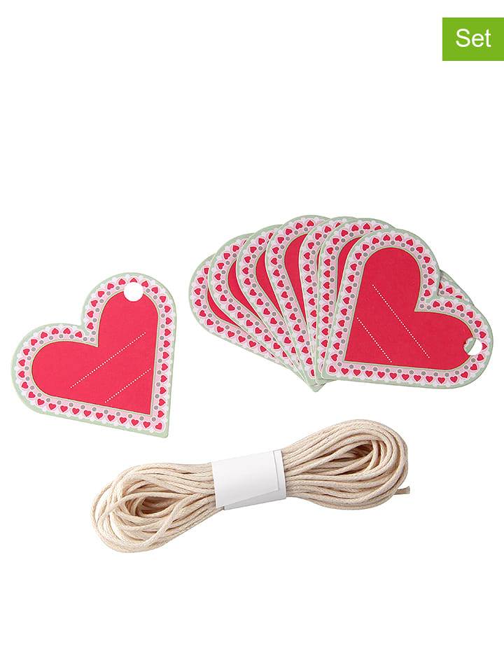 Dr. Oetker Zawieszki dekoracyjne (24 szt.) "Heart" w kolorze czerwono-białym rozmiar: onesize