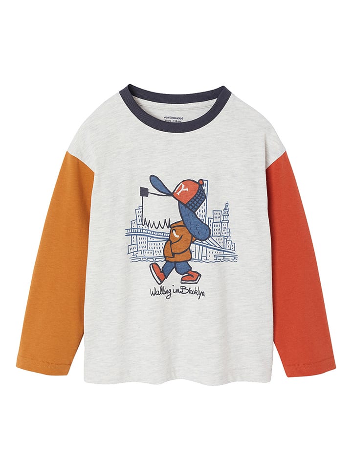 vertbaudet Koszulka w kolorze pomarańczowo-jasnoszarym rozmiar: 140