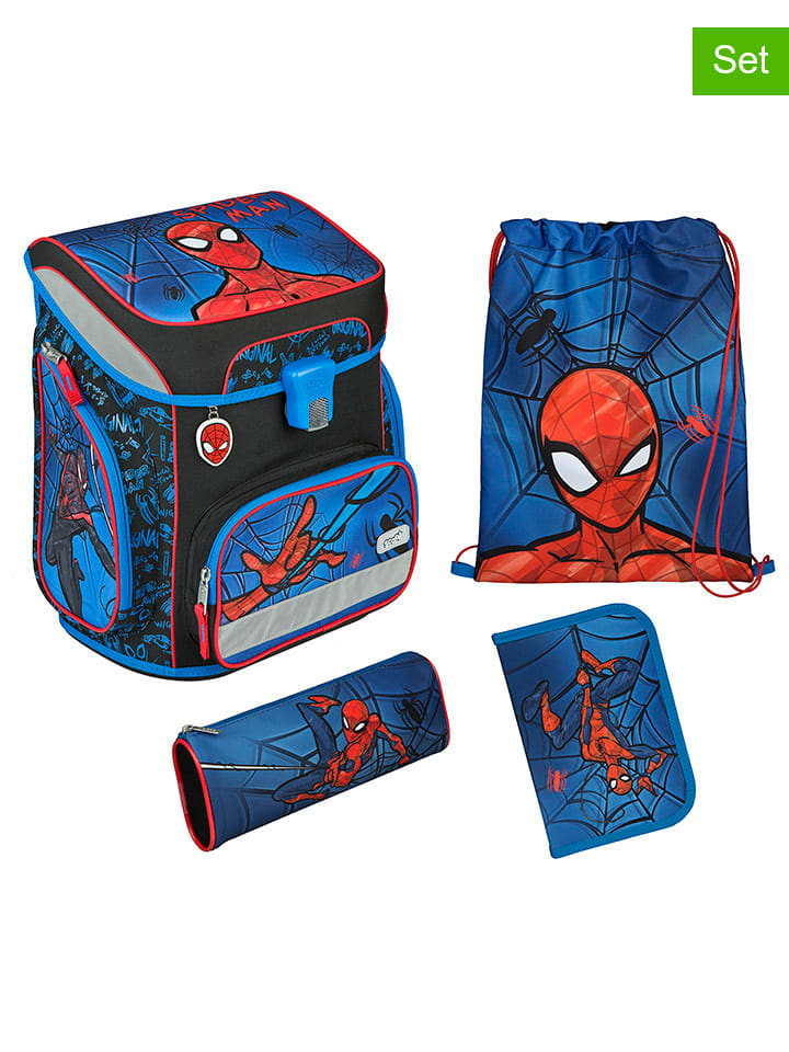 SCOOLI 5-częściowy zestaw szkolny "EasyFit Spider-Man" w kolorze niebieskim - 18 l rozmiar: onesize