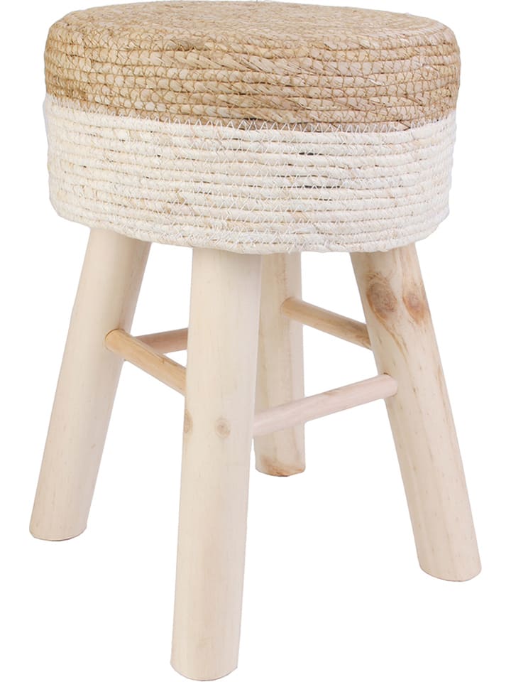 Ethnical Life Hocker w kolorze jasnobrązowo-kremowym - wys. 43,5 x Ø 29 cm rozmiar: onesize