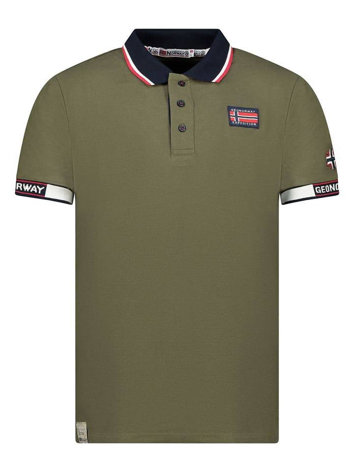 Geographical Norway Koszulka polo "Kauge" w kolorze khaki rozmiar: M