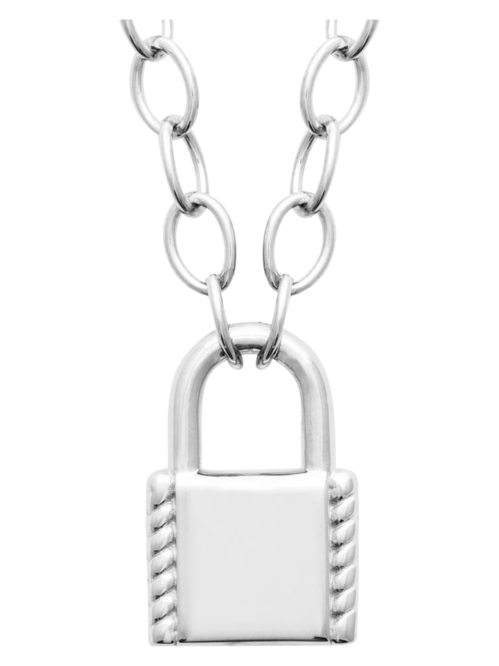 L'Atélier Précieux Srebrny naszyjnik z elementem ozdobnym - dł. 45 cm rozmiar: onesize