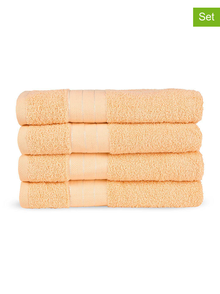 Good Morning Ręczniki (4 szt.) w kolorze pomarańczowym do rąk rozmiar: 50x100 cm