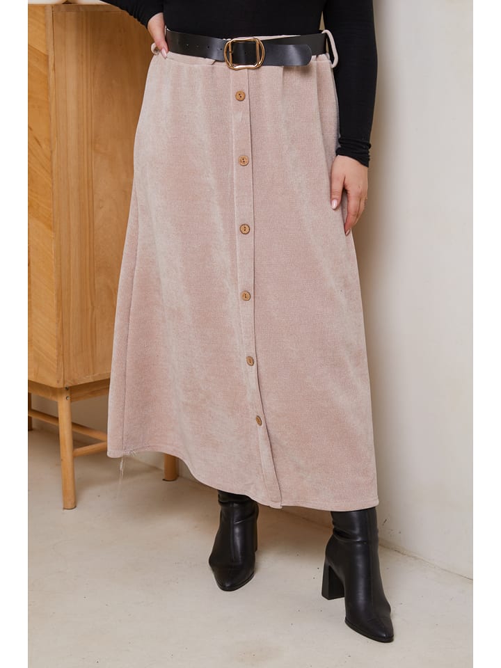 Curvy Lady Spódnica w kolorze beżowym rozmiar: 48/50