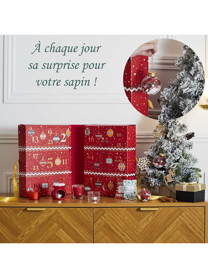 The Concept Factory Kalendarz ze świecami w kolorze czerwono-białym - 25,2 x 33,5 cm rozmiar: onesize