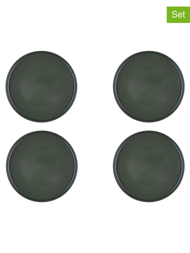 Björn Talerze obiadowe (4 szt.) "Scandi" w kolorze oliwkowym - Ø 27,5 cm rozmiar: onesize