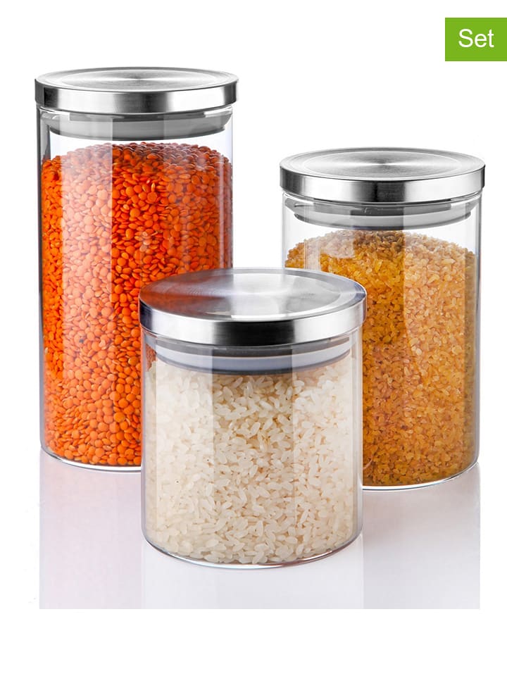 Violeta Home Słoiki (3 szt.) w kolorze srebrnym rozmiar: onesize