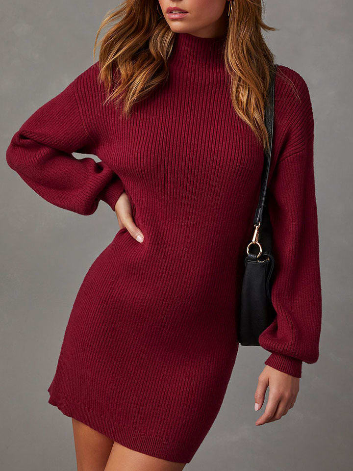 Milan Kiss Sukienka dzianinowa w kolorze bordowym rozmiar: S