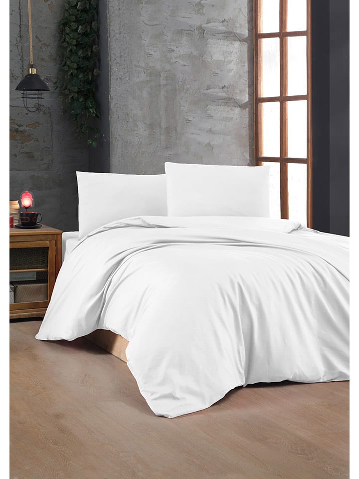 Elizabed Komplet pościeli renforcé w kolorze białym rozmiar: 140x200 cm