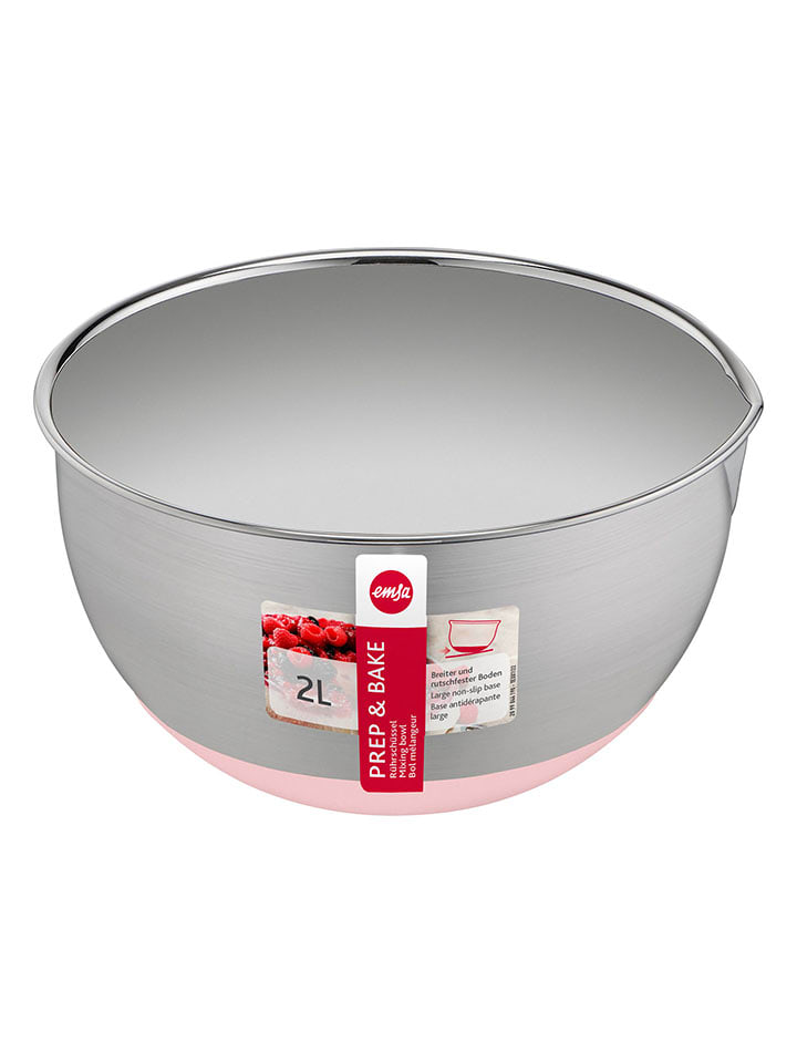 Emsa Miska "Prep & Bake" w kolorze srebrnym do mieszania - 2 l rozmiar: onesize