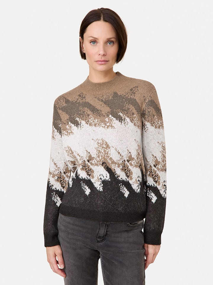 TAIFUN Sweter w kolorze karmelowo-czarnym rozmiar: 40