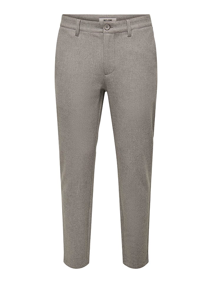 ONLY & SONS Spodnie chino "Mark" - Slim fit - w kolorze szarobrązowym rozmiar: W33/L32