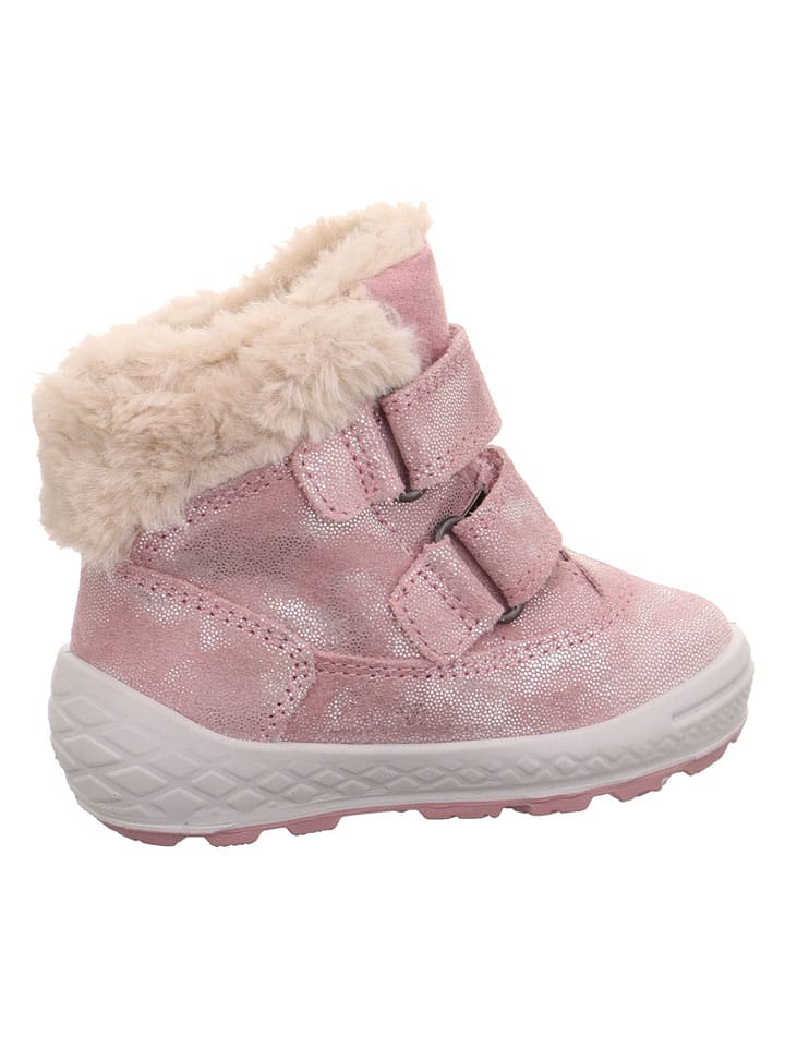 superfit Skórzane botki zimowe "Groovy 2.0" w kolorze jasnoróżowym rozmiar: 24