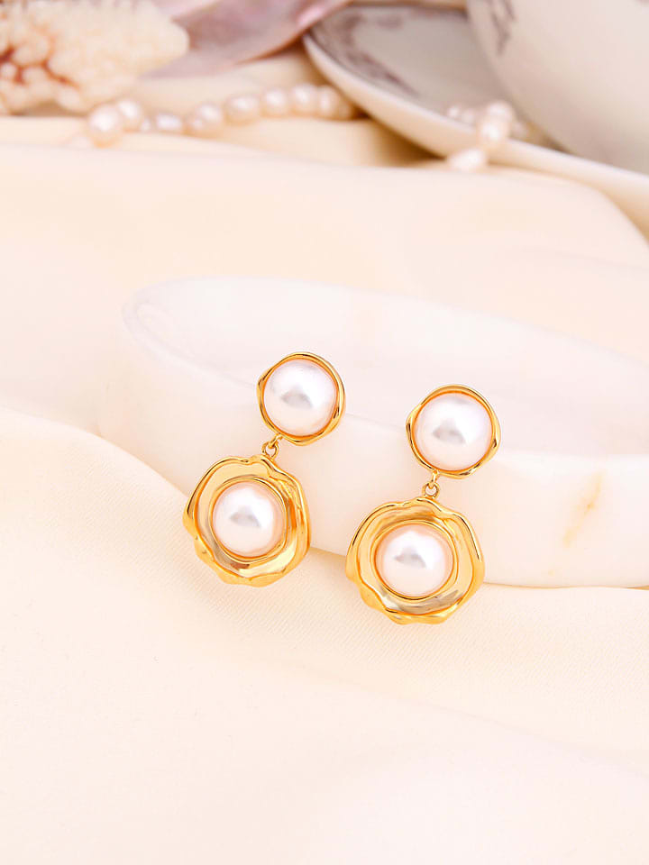 L'Atelier de Gaia Pozłacane kolczyki-wkrętki z perłami rozmiar: onesize