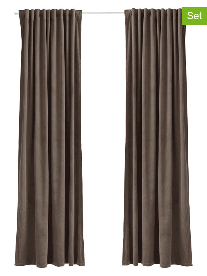 Ellos Home Zasłony (2 szt.) ''Nora'' w kolorze brązowym rozmiar: 250 cm