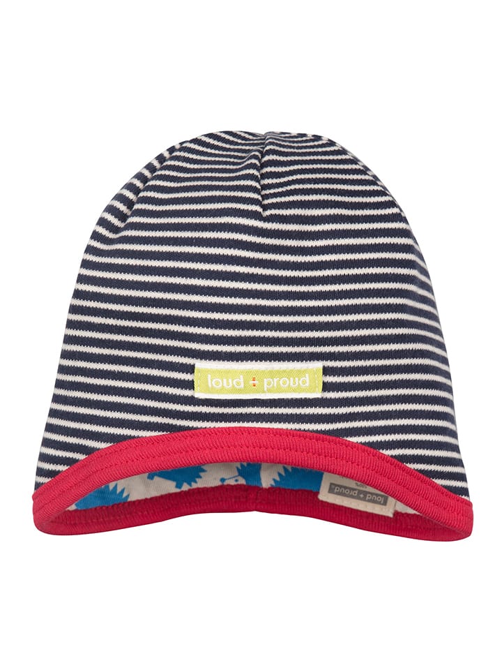 loud + proud Dwustronna czapka w kolorze czarno-biało-błękitnym rozmiar: 98/104