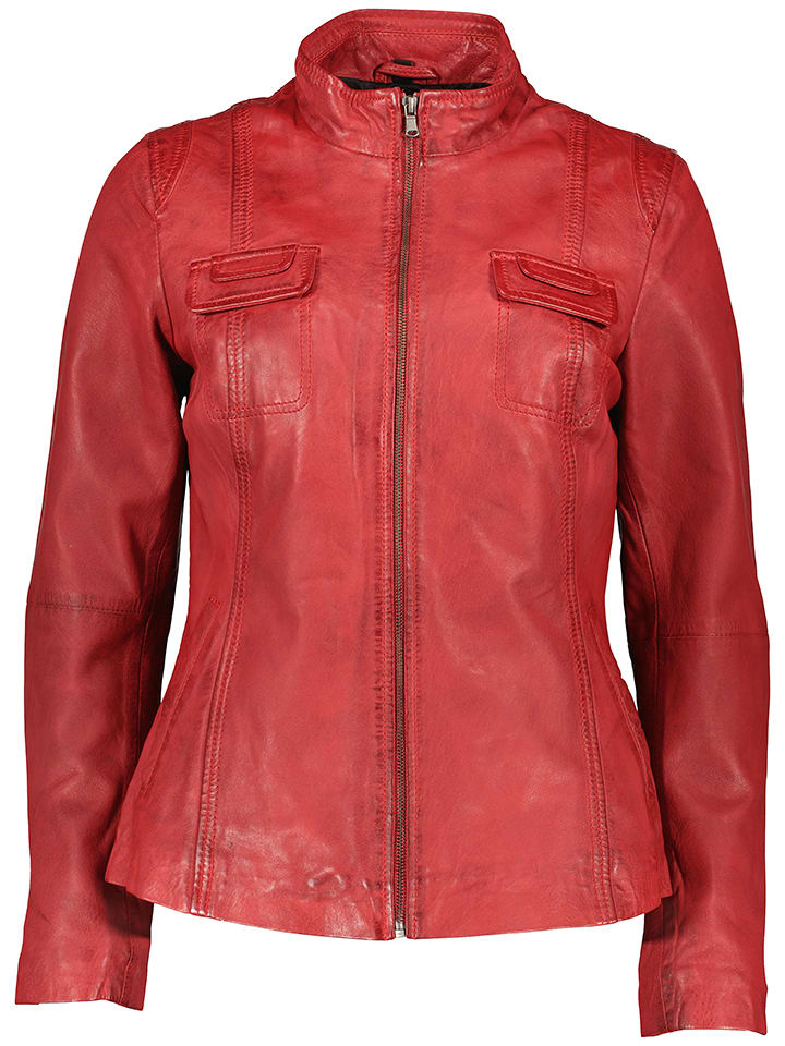 7eleven Skórzana kurtka "Salome" w kolorze czerwonym rozmiar: 38