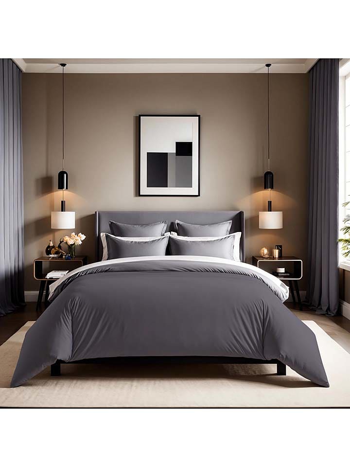 MIX&MATCH Poszewka w kolorze ciemnoszarym na kołdrę rozmiar: 155x220 cm