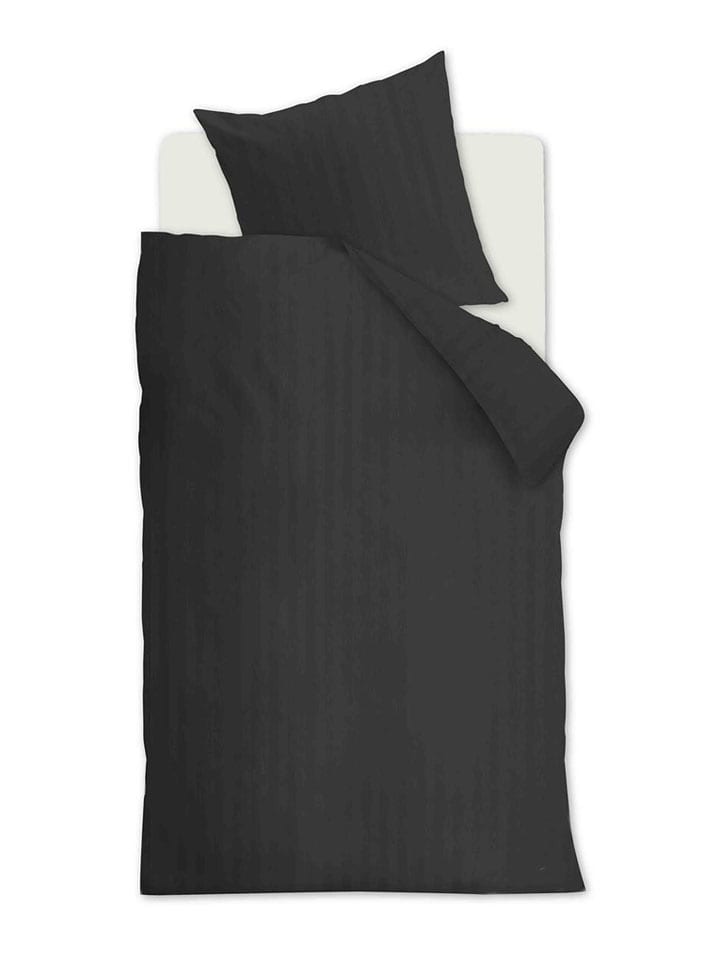 Beddinghouse Komplet pościeli satynowej "Shine" w kolorze antracytowym rozmiar: 200x200 cm