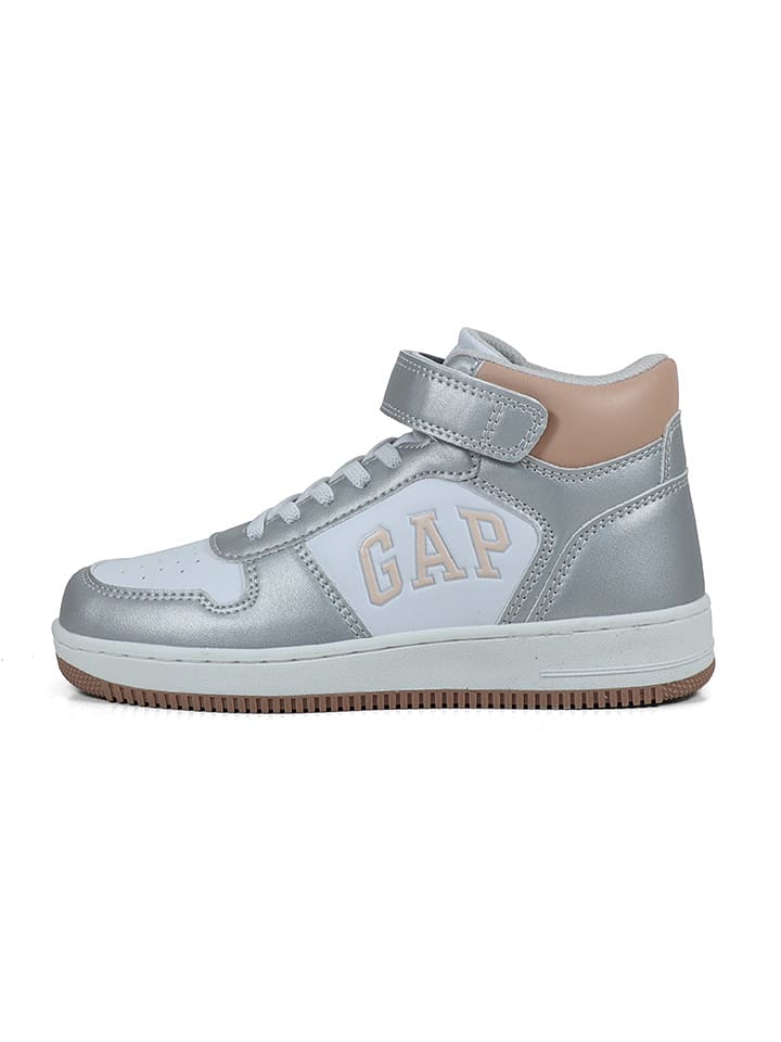 GAP Sneakersy "Boston Mid II" w kolorze beżowo-srebrno-białym rozmiar: 33