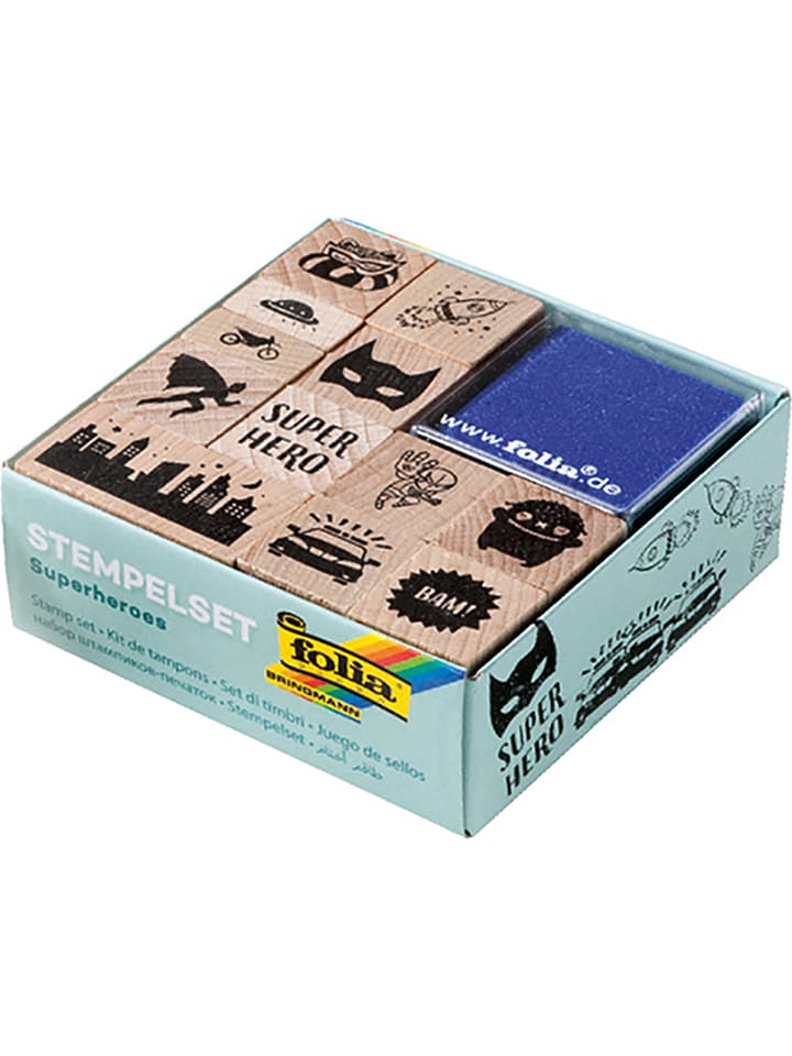 folia PAPER Zestaw stempli "Superheros" w kolorze beżowym rozmiar: onesize