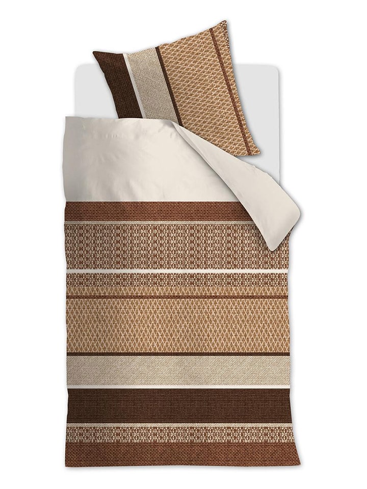 Beddinghouse Komplet pościeli renforcé "Benthe" w kolorze jasnobrązowo-kremowym rozmiar: 135x200 cm