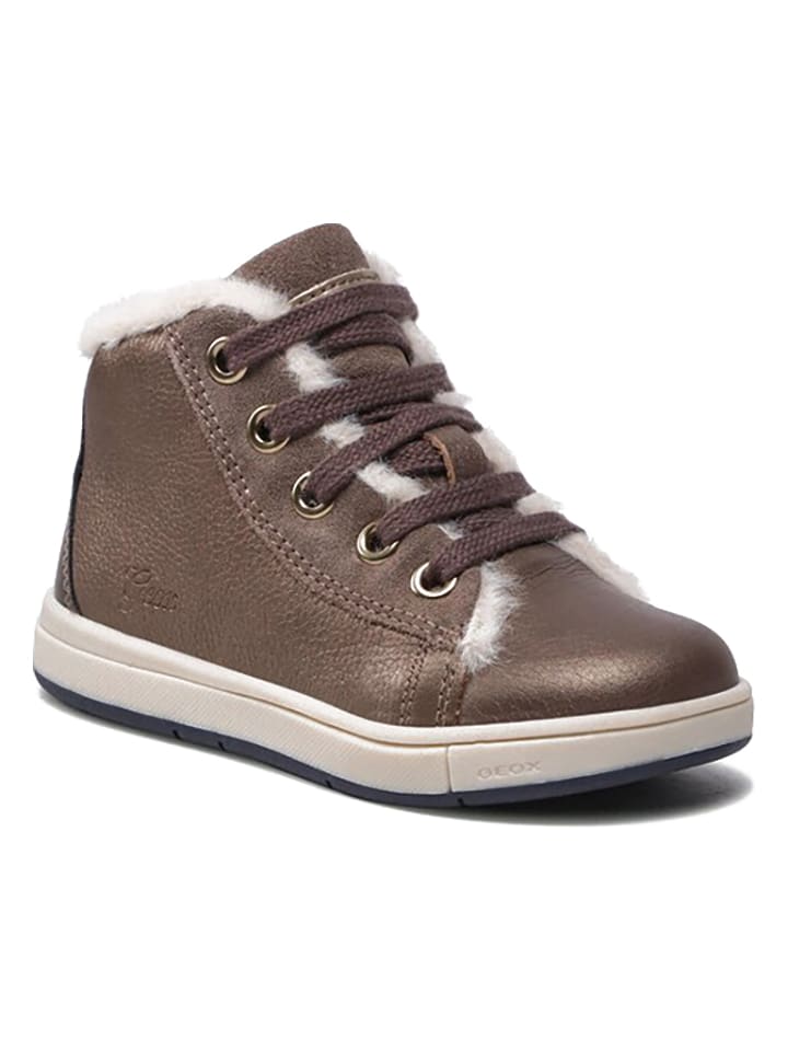 Geox Skórzane botki zimowe "Trottola" w kolorze brązowym rozmiar: 21