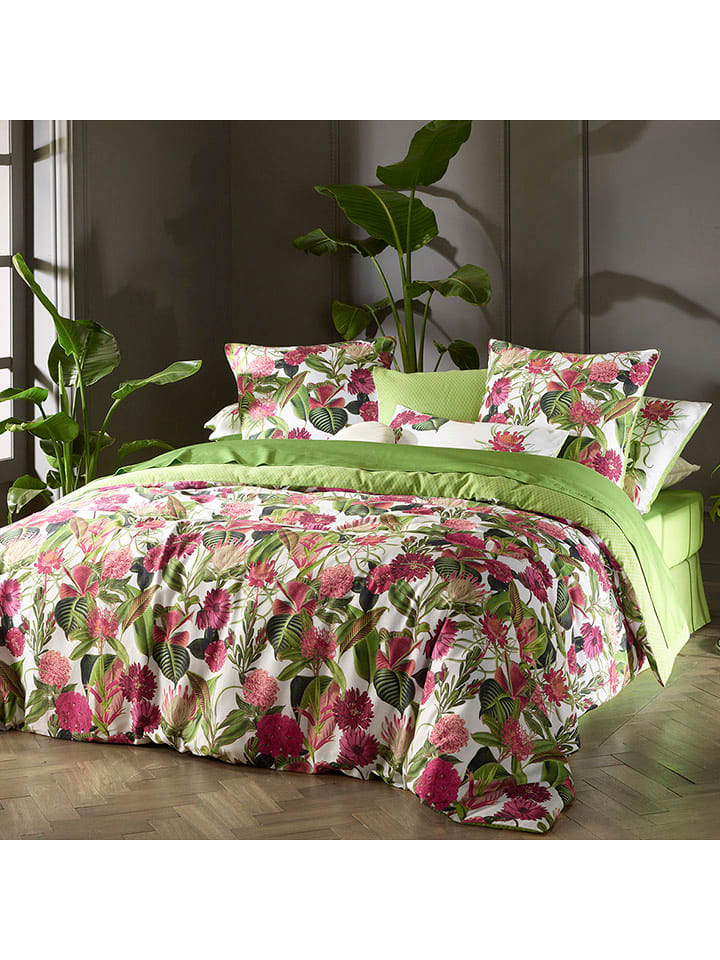 CXL by Christian Lacroix Satynowa poszewka w kolorze zielonym ze wzorem na poduszkę rozmiar: 50x80 cm