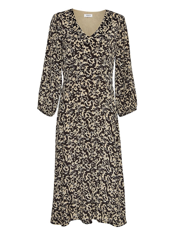 MOSS COPENHAGEN Sukienka "Rhian" w kolorze beżowo-czarnym rozmiar: M