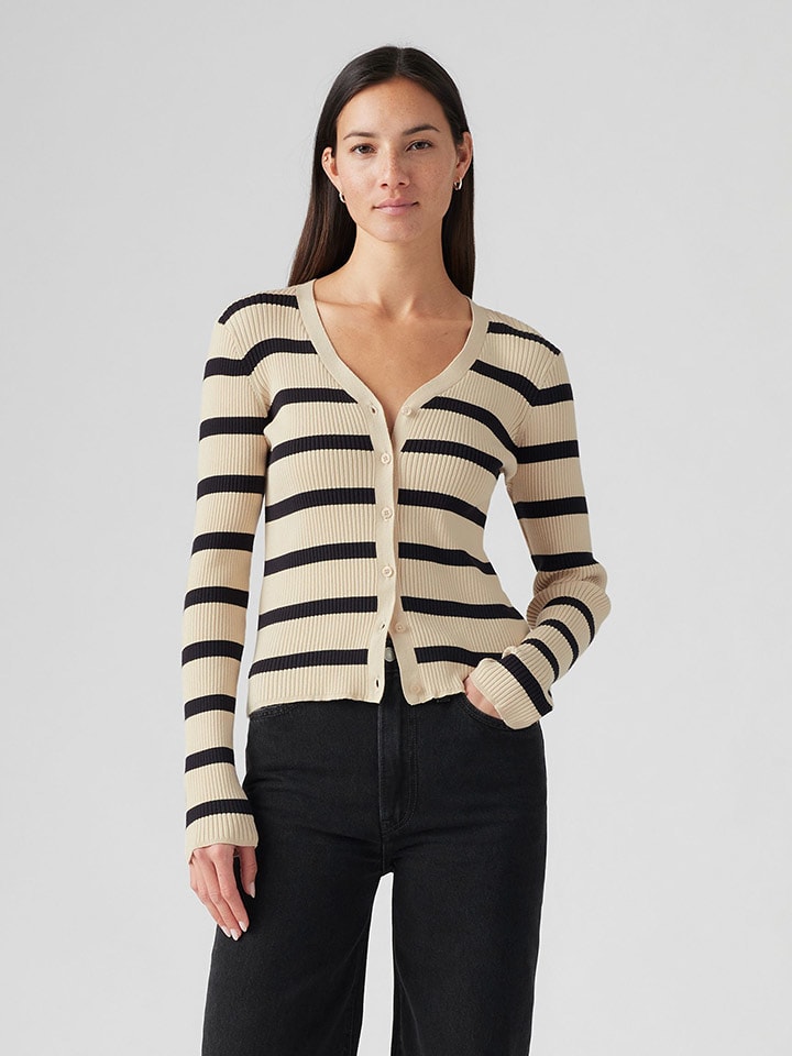 Levi's Kardigan w kolorze kremowo-czarnym rozmiar: XS