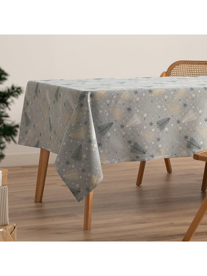 GAMUSI Obrus "Christree" w kolorze niebiesko-złotym rozmiar: 140x140 cm